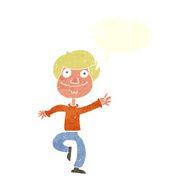cartoon dancing man with speech bubble N19