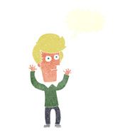 cartoon shocked man with speech bubble N99