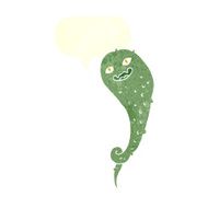 cartoon spooky ghost with speech bubble N47