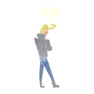 cartoon cool guy with speech bubble N10