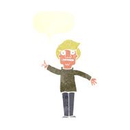 cartoon man asking question with speech bubble N48