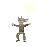 cartoon wolf man with speech bubble N51