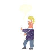 cartoon happy man with speech bubble N427