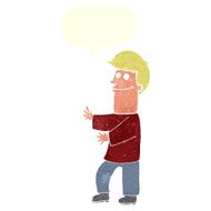 cartoon man gesturing with speech bubble N28