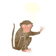 cartoon evil monkey with speech bubble N6