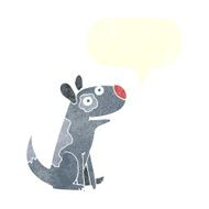 cartoon happy dog with speech bubble N72