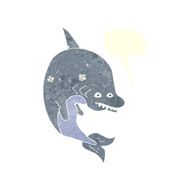 cartoon shark with speech bubble N40