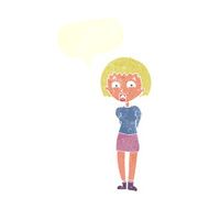 cartoon surprised woman with speech bubble N223