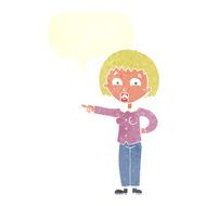cartoon pointing woman with speech bubble N29