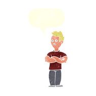 cartoon man with crossed arms speech bubble N29