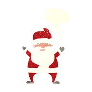 cartoon stressed out santa with speech bubble N10