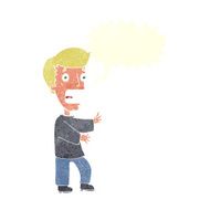 cartoon terrified man with speech bubble N203