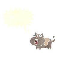 cartoon shocked cat with speech bubble N10