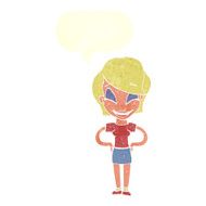 cartoon woman with hands on hips speech bubble N201