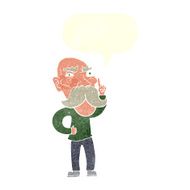 cartoon annoyed old man with speech bubble N63