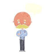 cartoon grandfather with speech bubble N10