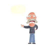 cartoon angry old man with speech bubble N131