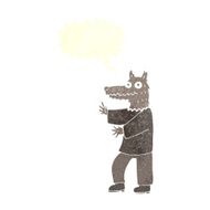 cartoon funny werewolf with speech bubble N15