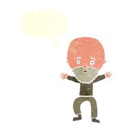 cartoon panicking old man with speech bubble N9