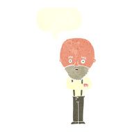 cartoon worried old man with speech bubble N18