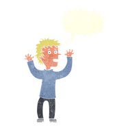 cartoon excited boy with speech bubble N134