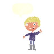 cartoon excited boy with speech bubble N135