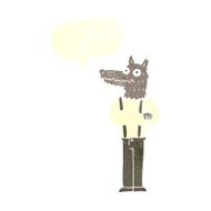 cartoon funny werewolf with speech bubble N16