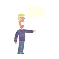 cartoon terrified man with speech bubble N204