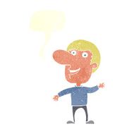 cartoon waving man with speech bubble N37
