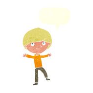 cartoon excited boy with speech bubble N137