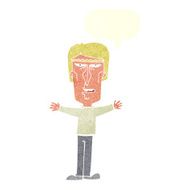 cartoon angry man with speech bubble N80