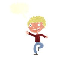 cartoon excited boy with speech bubble N138