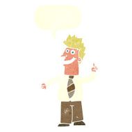 cartoon man with good idea speech bubble N19