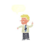 cartoon man with good idea speech bubble N20