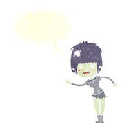 cartoon vampire girl with speech bubble N212