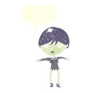 cartoon vampire girl with speech bubble N213