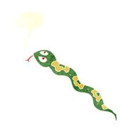 cartoon hissing snake with speech bubble N28