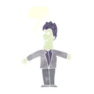 cartoon vampire man with speech bubble N111