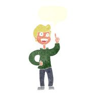 cartoon boy with great idea speech bubble N10