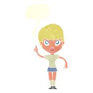 cartoon girl with idea speech bubble N19