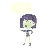 cartoon vampire girl with speech bubble N214