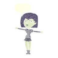 cartoon vampire girl with speech bubble N215