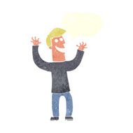 cartoon excited man with speech bubble N66