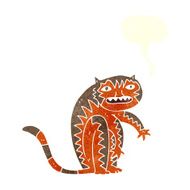 cartoon tiger with speech bubble N5