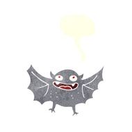 cartoon vampire bat with speech bubble N14