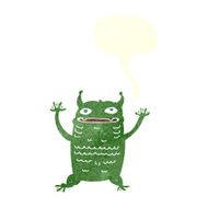 cartoon little monster with speech bubble N28