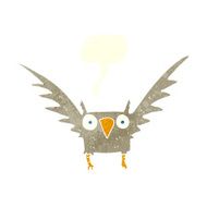 Cartoon owl with speech bubble N62