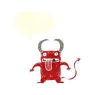 cartoon little devil with speech bubble N20