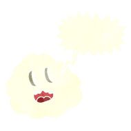 cartoon spooky cloud with speech bubble N10