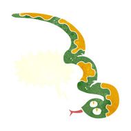 cartoon hissing snake with speech bubble N29